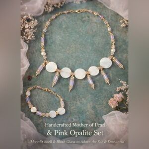 Mother of Pearl & Pink Opalite Jewelry Set ✨